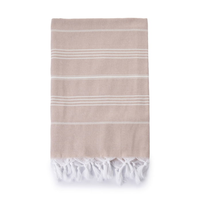 Mijolnir Toalla de playa Fouta Beige y blanco